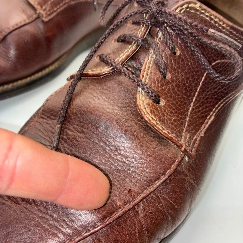 Johnston & Murphy XC4 Mens 9.5M Brown Leather Bicycle Toe‎ Derby Shoes 59-10186